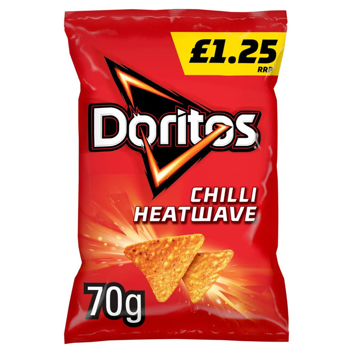 Doritos Chilli Heatwave Tortilla Chips, 70g (Box of 18)