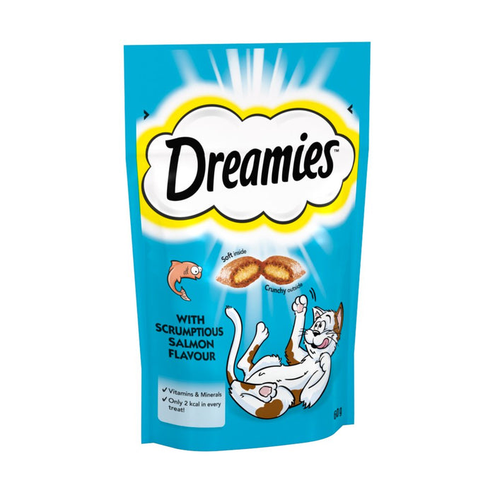 Dreamies Cat Treat Biscuits with Salmon Flavour 60g (Case of 8)