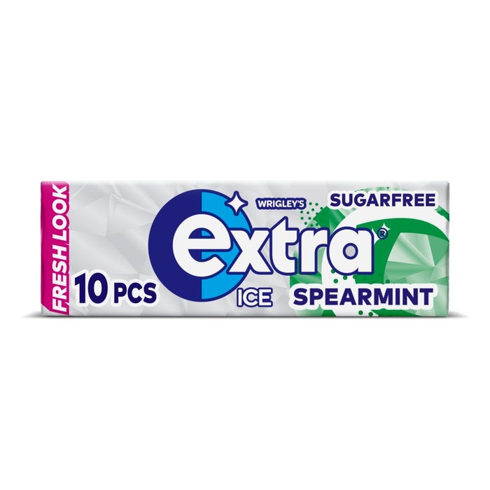 Extra Ice Spearmint Chewing Gum Sugar Free 10 Pieces (Box of 30)