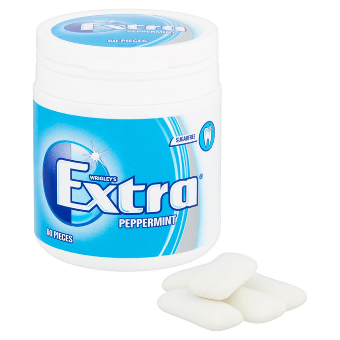 Extra Peppermint Chewing Gum Sugar Free Bottle 60 Pieces (Case of 6)