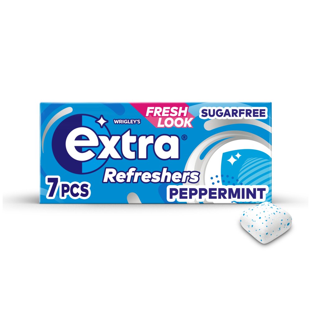 Extra Refreshers Peppermint Sugar Free Chewing Gum Handy Box 7pcs