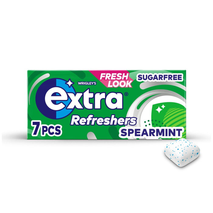 Extra Refreshers Spearmint Sugar Free Chewing Gum Handy Box 7pcs (Case of 16)