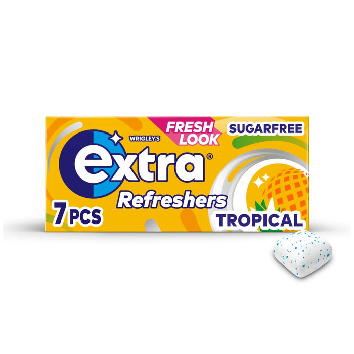 Extra Refreshers Tropical Sugar Free Chewing Gum Handy Box 7pcs (Case of 16)