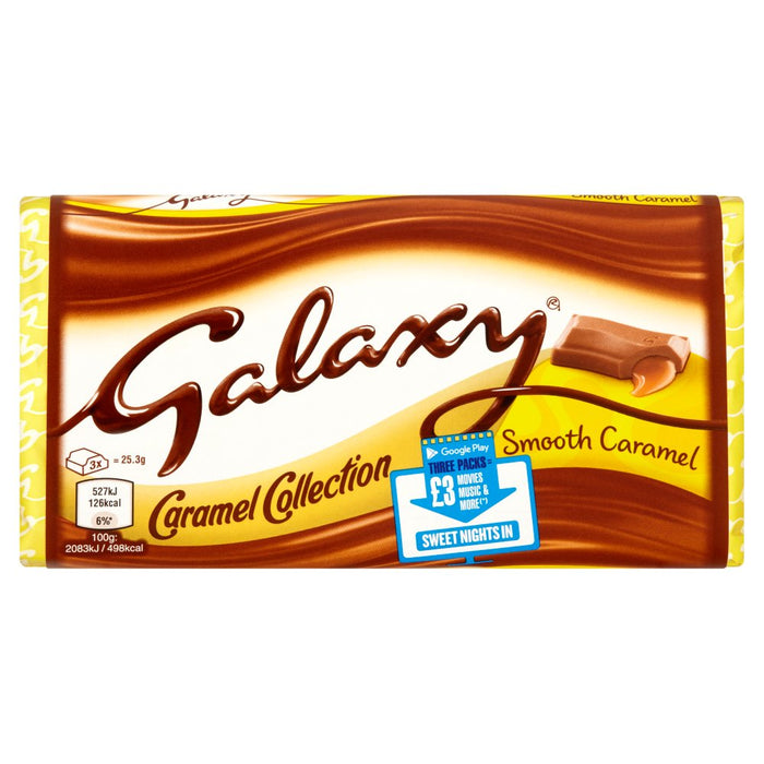 Galaxy Smooth Caramel & Milk Chocolate Block Bar PMP 135g (Box of 24)