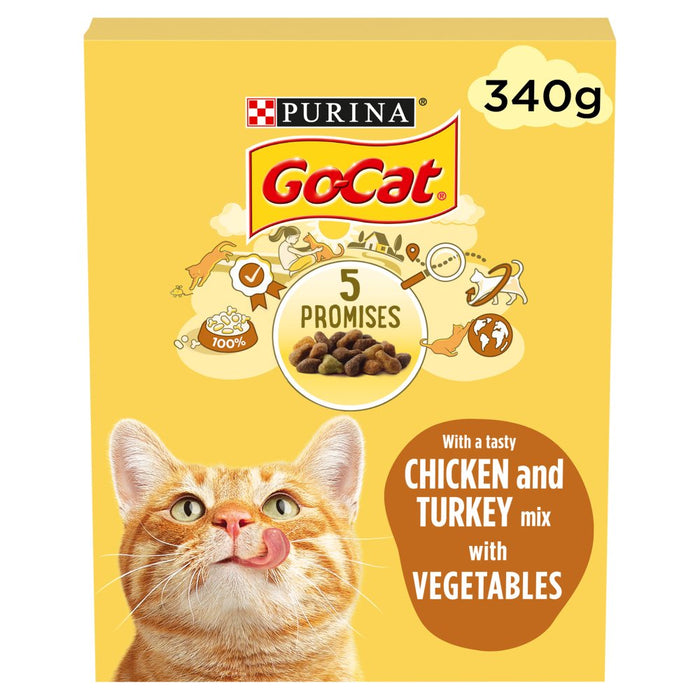 Go-Cat with a Tasty Chicken and Turkey Mix and with Vegetables 1+ Years (Case of 6)