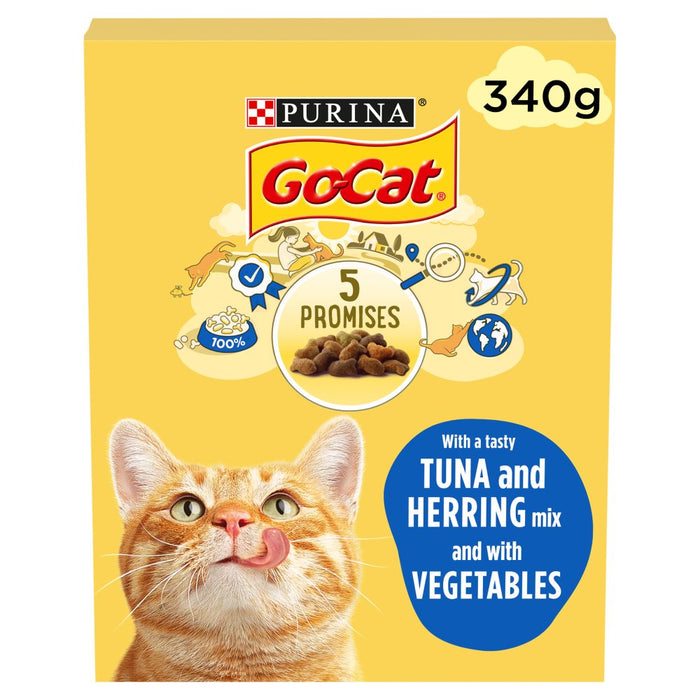 Go-Cat with a Tasty Tuna and Herring Mix and with Vegetables 1+ Years 340g (Case of 6)