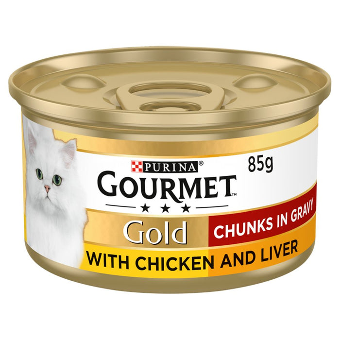 Gourmet Gold Chunks in Gravy with Chicken and Liver 85g  (Case of 12)