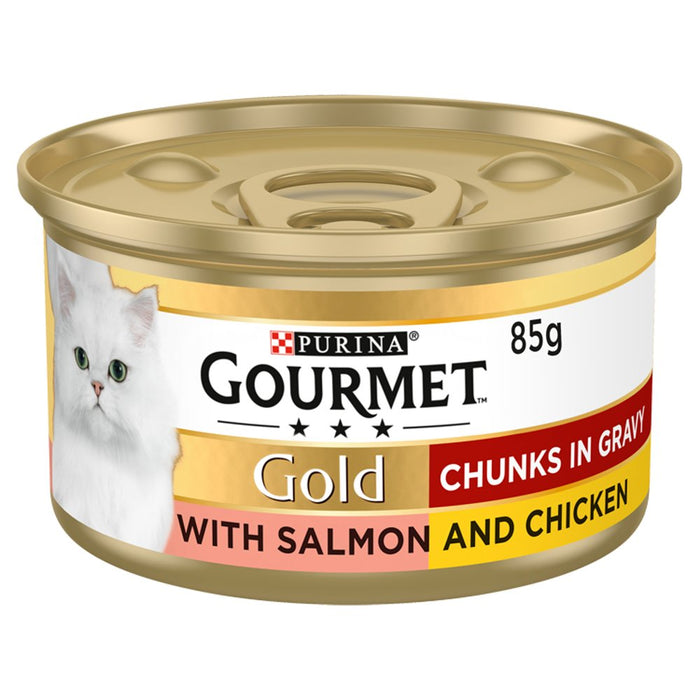 Gourmet Gold Chunks in Gravy with Salmon and Chicken 85g (Case of 12)