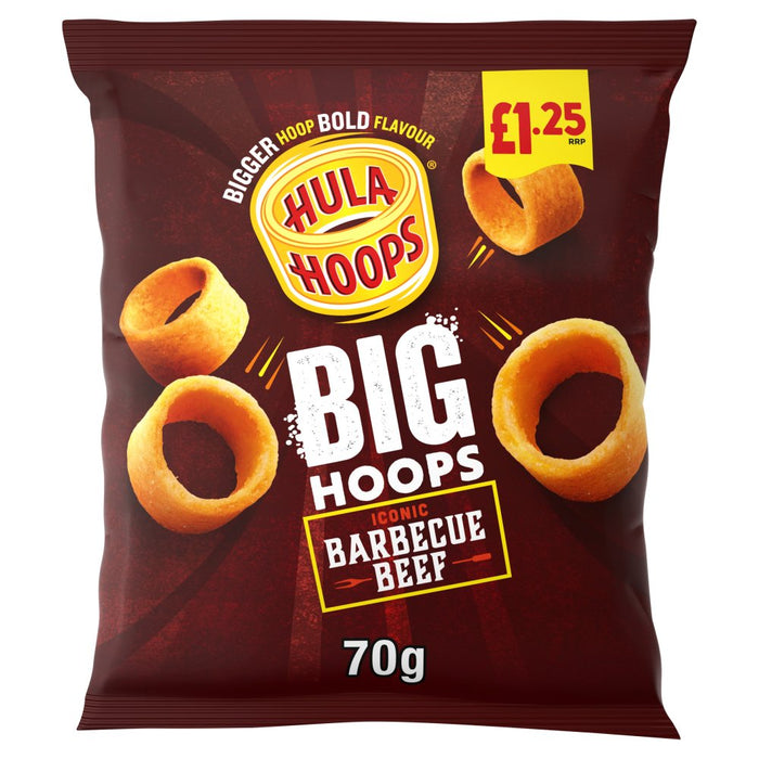 Hula Hoops Big Hoops BBQ Beef Crisps PMP 70g (Box of 20)