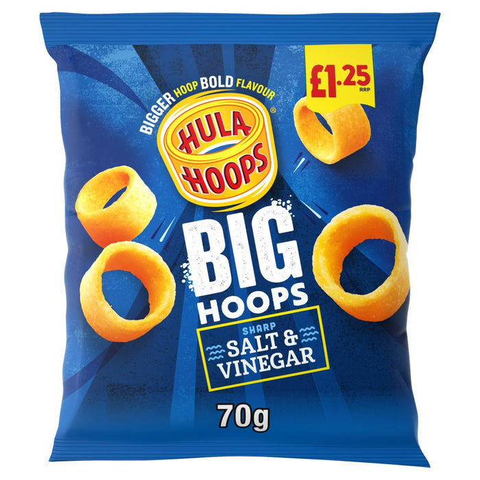 Hula Hoops Big Hoops Salt & Vinegar Crisps PMP 70g (Box of 20)