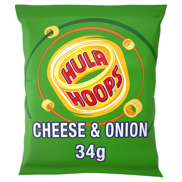 Hula Hoops Cheese & Onion Crisps 34g (Box of 32)