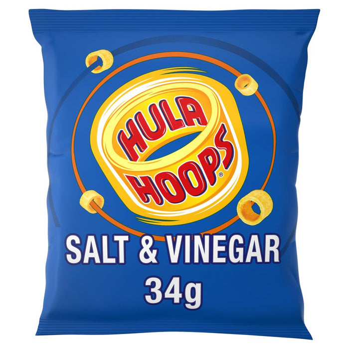 Hula Hoops Salt & Vinegar Crisps 34g (Box of 32)