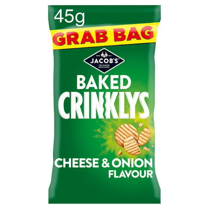 Jacob's Baked Crinklys Cheese & Onion Grab Bag 45g (Box of 30)