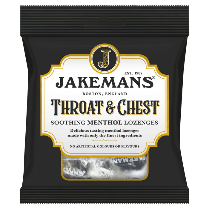 Jakemans Throat & Chest Soothing Menthol Lozenges 73g (Box of 12)