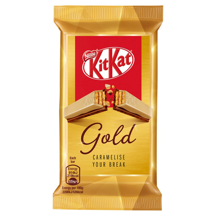 KITKAT 4 Finger Gold Chocolate Bar, 41.5g (Box of 27)