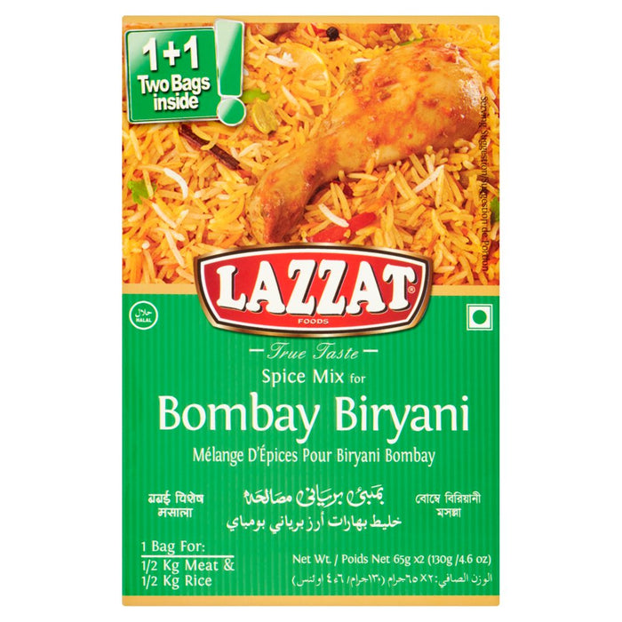 Lazzat Foods True Taste Spice Mix for Bombay Biryani 130g (Case of 6)