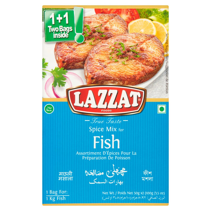 Lazzat Foods True Taste Spice Mix for Fish 100g (Case of 6)
