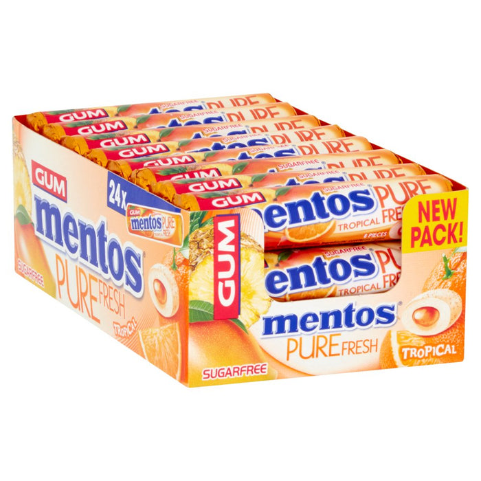 Mentos Gum Pure Fresh Tropical 8 Pieces 15g (Case of 24)