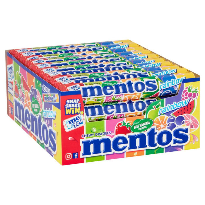 Mentos Rainbow Chewy Dragees, 37.5g (Box of 40)