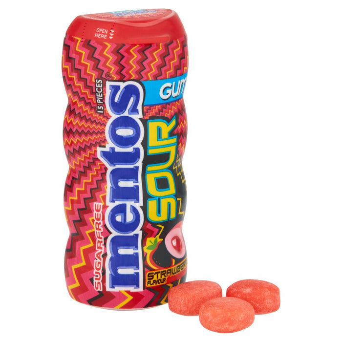 Mentos Sour Gum Strawberry Flavour 30g (Case of 10)