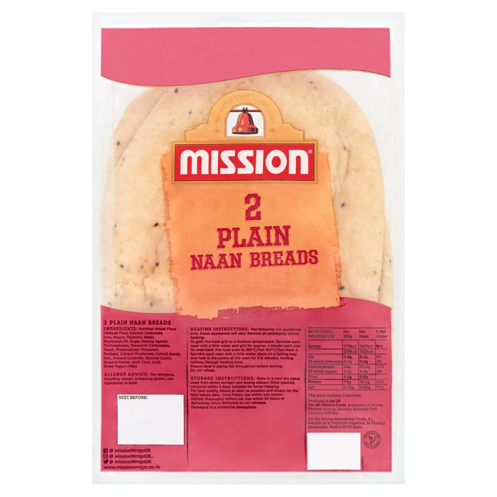 Mission 2 Plain Naan Breads
