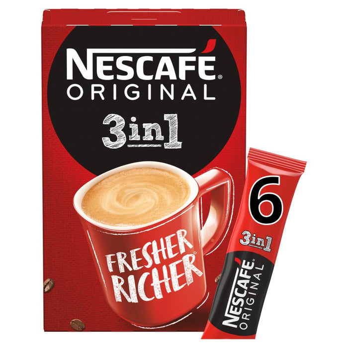 Nescafe Original 3in1 Instant Coffee 6 Sachets, 17g (Box of 11)