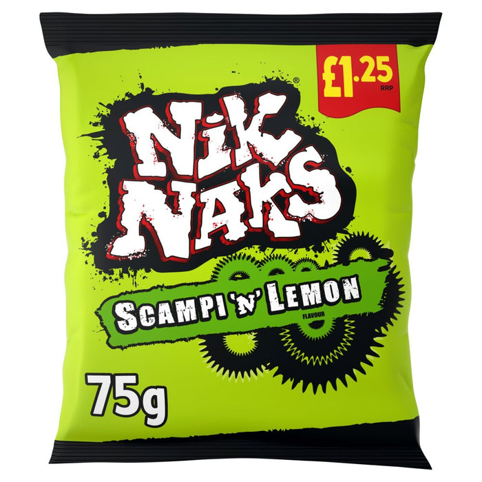 NiK NAKS Scampi 'N' Lemon Flavour 75g (Box of 20)