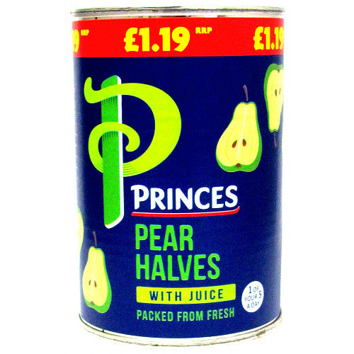 Princes Pear Halves Juice with Juice, 410g (Case of 6)