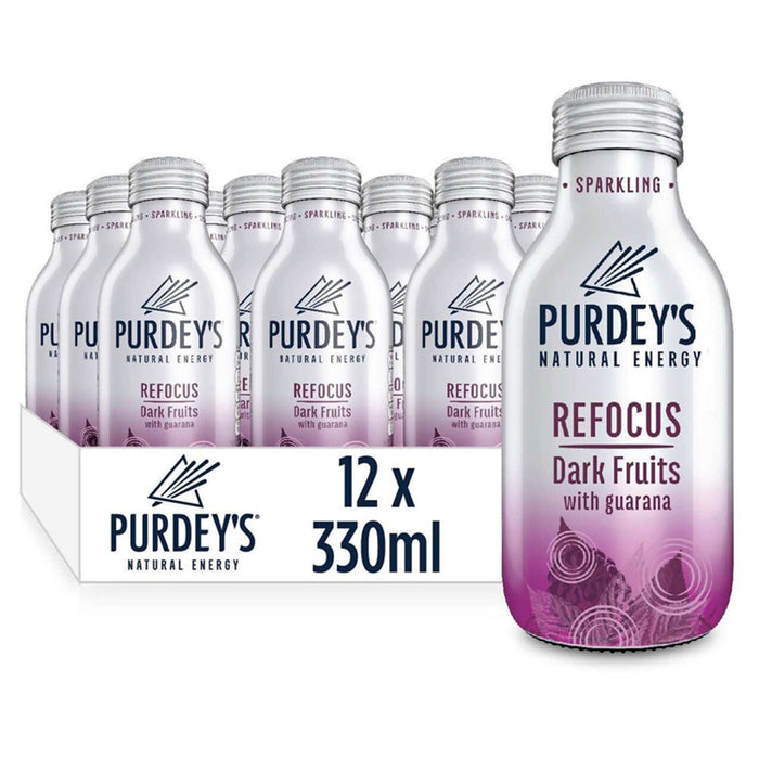 Purdey's Natural Energy Refocus Dark Fruits with Guarana, 330ml (Case of 12)