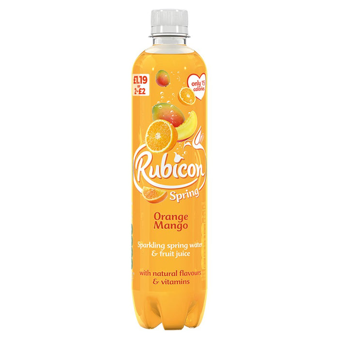 Rubicon Spring Orange Mango Flavoured Sparkling Spring Water, 500ml (Case of 12)
