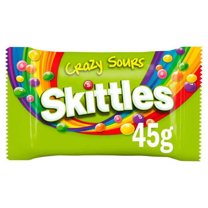 Skittles Crazy Sours Sweets Bag, 45g (Box of 36)