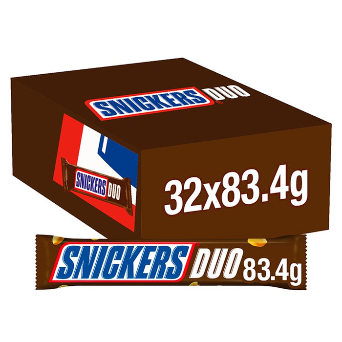 Snickers Chocolate Duo Bar, 83.4g (Box of 32)