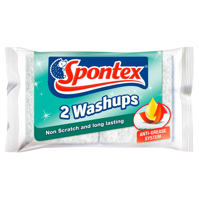 Spontex 2 Washups Non Scratch Sponge Scourers (Case of 6)