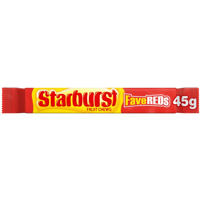Starburst Fave Reds Vegan Chewy Sweets Fruit Flavoured Bag 45g (Box of 24)