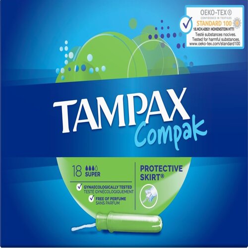 Tampax Compak Super Plus Tampons Applicator x18