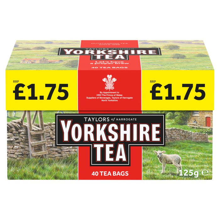 Taylors of Harrogate Yorkshire Tea 40 Tea Bags, 125g (Case of 5)