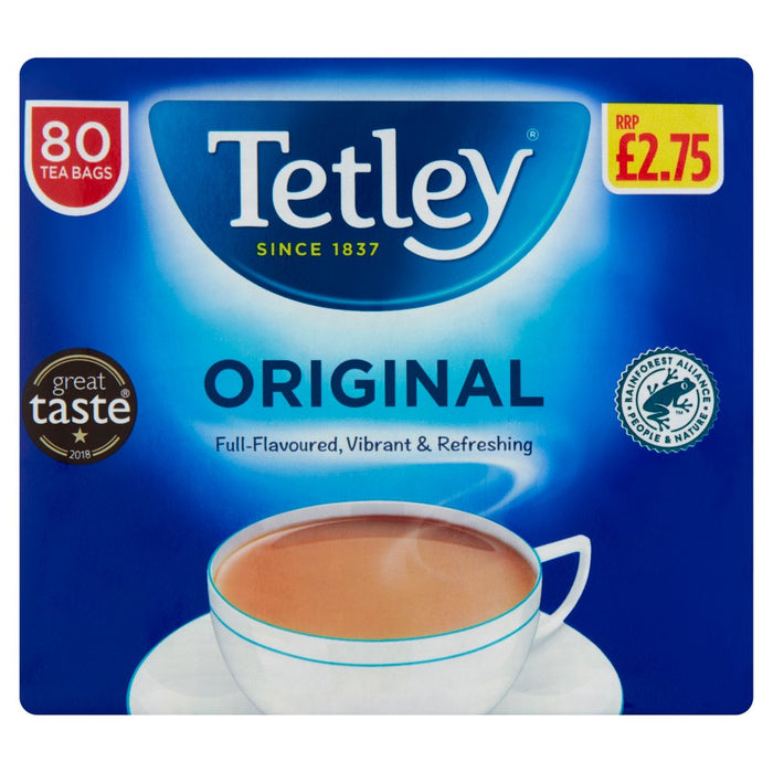 Tetley Original 80 Tea Bags 250g (Case of 6)