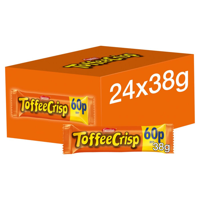 Toffee Crisp Milk Chocolate Bar, 38g (Box of 24)