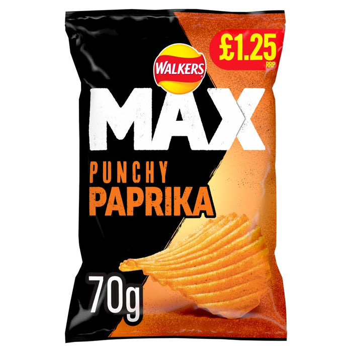 Walkers Max Punchy Paprika Crisps 70g (Box of 15)