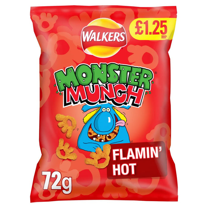 Walkers Monster Munch Flamin' Hot Snacks 72g (Box of 15)