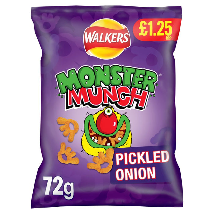 Walkers Monster Munch Pickled Onion Snacks 72g (Box of 15)