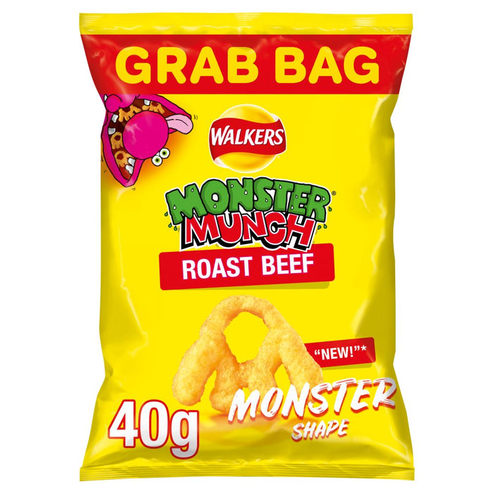 Walkers Monster Munch Roast Beef Snacks 40g (Box of 30)