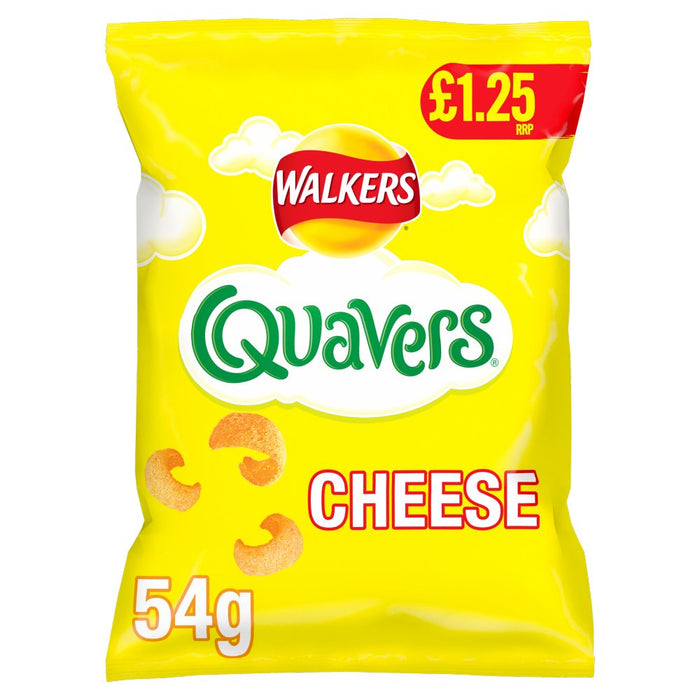 Walkers Quavers Cheese Snacks Crisps PMP 54g (Box of 18)