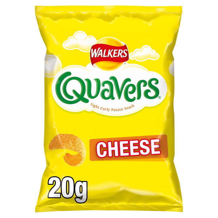 Walkers Quavers Cheese Snacks Crisps 20g (Box of 32)
