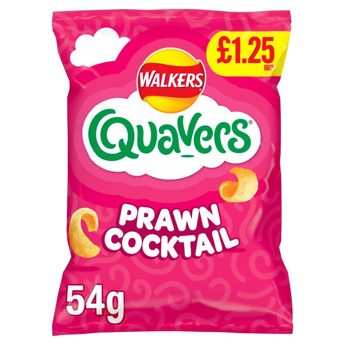 Walkers Quavers Prawn Cocktail Snacks Crisps PMP 54g (Box of 18)