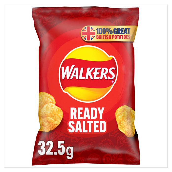 Walkers Ready Salted Crisps 32.5g (Box of 32)
