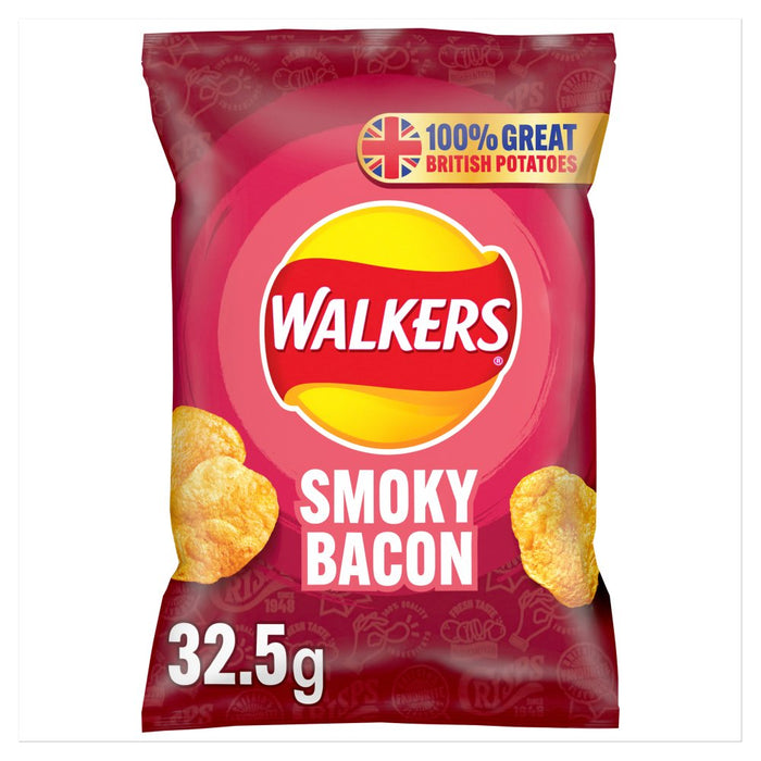 Walkers Smoky Bacon Crisps 32.5g (Box of 32)