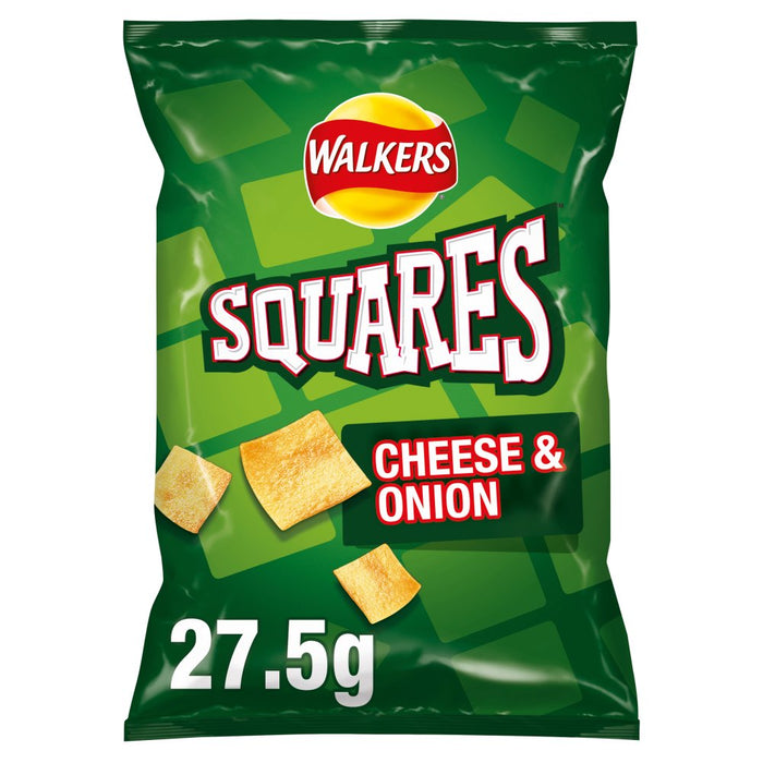 Walkers Squares Cheese & Onion, 27.5g (Box of 32)