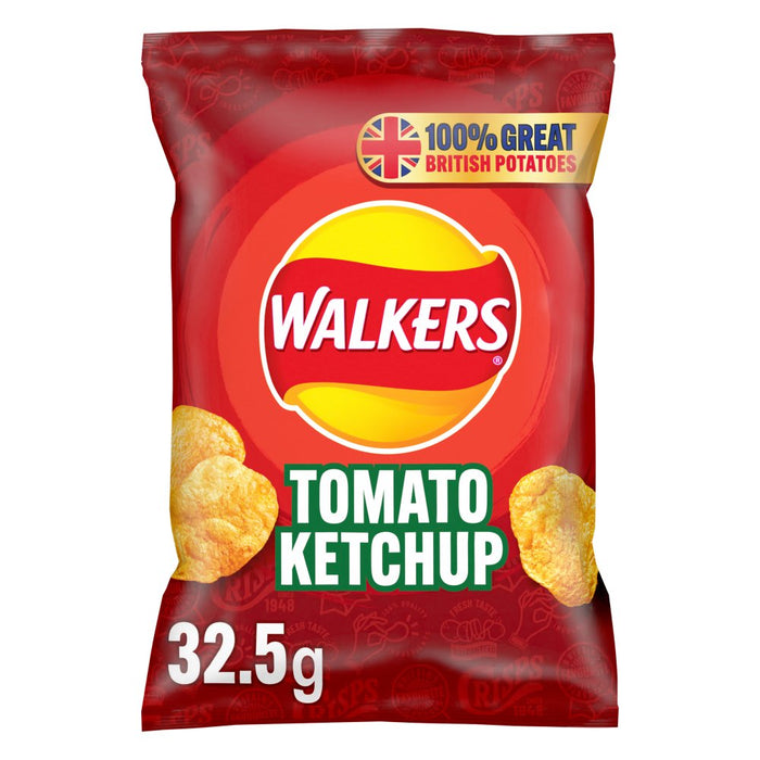 Walkers Tomato Ketchup Crisps 32.5g (Box of 32)