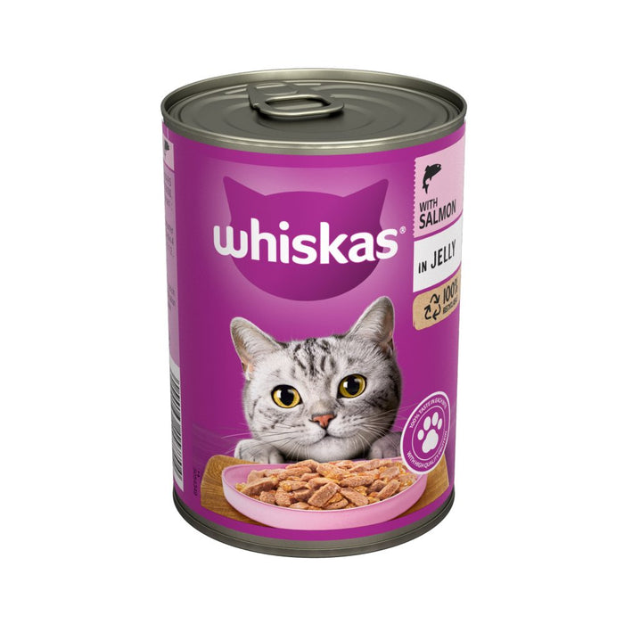 Whiskas Adult Wet Cat Food Salmon in Jelly Tin 400g (Case of 12)